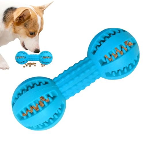 Tuxxjzm Interaktives Hundespielzeug Leckerli, Leckerli-Spender-Spielzeug für Hunde, Interaktives Leckerli-Spender-Spielzeug für Welpen, Hundespielzeug zum Zähneknirschen in Hantelform von Tuxxjzm