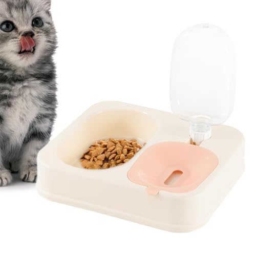 Tuxxjzm Katzenfutter- und Wasserspender-Set, Futternäpfe für Katzen - 2-in-1-Fressnäpfe mit automatischem Gewichtswasser - Futter- und Tränkeset, Futterstation für Katzen und kleine Hunde von Tuxxjzm