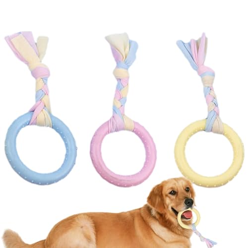 Tuxxjzm Kleine Hunde Beißspielzeug, Hundekauspielzeug zum Zahnen | Wiederverwendbarer Ball mit Seil Hundespielzeug, Welpen-Beißring, Hundezahnreinigungsspielzeug zur Linderung von Langeweile von Tuxxjzm