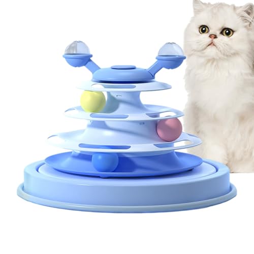 Tuxxjzm Spinner Katzenspielzeug für Indoor-Katzen, Katzenspielzeug Spinner, Lustiges Dreifach-Interaktives Spielzeug, Haustier-Katzenbedarf für kleine Katzen, mittelgroße Katzen, große Katzen von Tuxxjzm