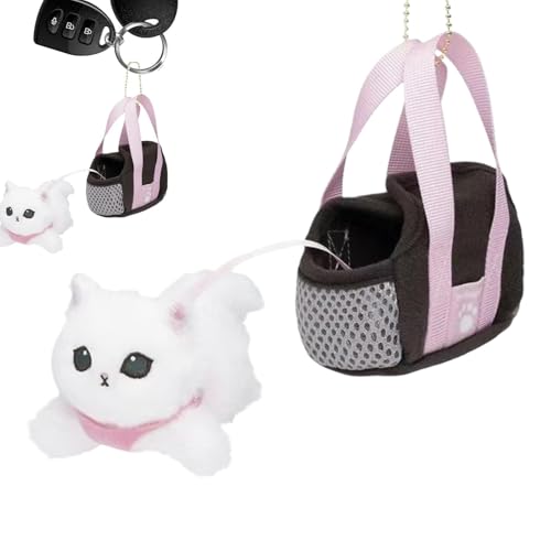 Tuxxjzm Tier-Plüsch-Taschen-Charm, weicher Katzentaschenanhänger, tragbare Katze, Tier-Plüsch, lustiges Mode-Accessoire für Jungen, Mädchen, Refer to description, Plüsch und PP-Baumwolle, Uni von Tuxxjzm