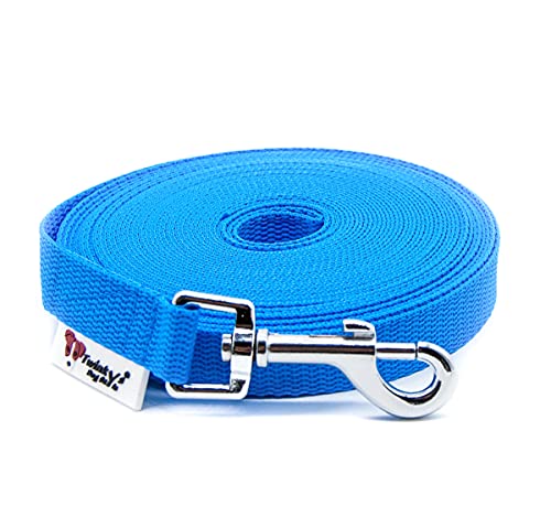 Twinkys Dog Style Hundeleine Schleppleine MIT Handschlaufe Blau 10 Meter 15 mm breit für Hunde bis 15 kg Made in Germany von Twinkys