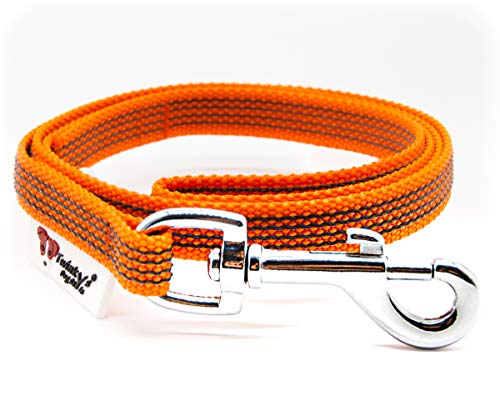 Twinkys Dog Style Hundeleine gummiert 15 mm breit für Hunde bis 15 kg - OHNE Handschlaufe 1 Meter Orange Made IN Germany von Twinkys