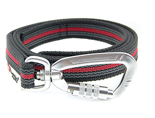 Twinkys Dog Style Hundeleine gummiert mit Sicherheitskarabiner 20 mm breit für Hunde bis 50 kg - MIT Handschlaufe 1 Meter Schwarz Rot Made in Germany von Twinkys