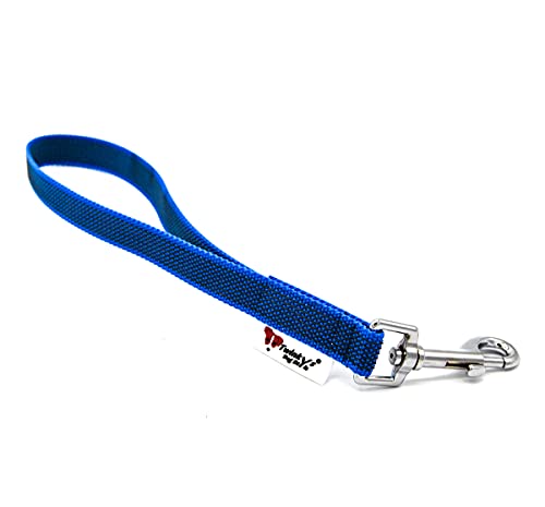 Twinkys Dog Style Kurzführer Hundeleine Handschlaufe gummiert 20 mm breit Blau mit Bolzenkarabiner Made IN Germany von Twinkys