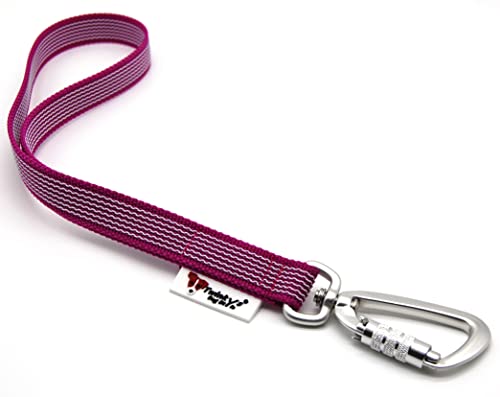 Twinkys Dog Style Kurzführer Hundeleine Handschlaufe gummiert 20 mm breit Pink mit Sicherheitskarabiner Made IN Germany von Twinkys