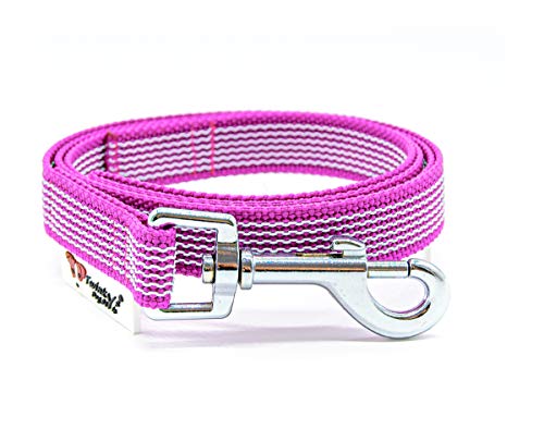 Twinkys Dog Style Hundeleine gummiert 20 mm breit für Hunde bis 50 kg - MIT Handschlaufe 1 Meter Pink Made IN Germany von Twinkys