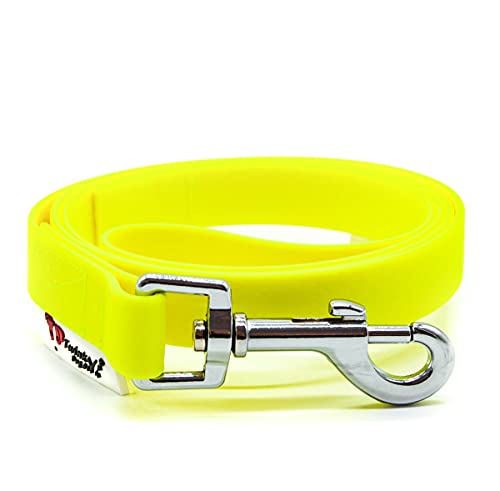 Twinkys Dog Style Salzwasser beständiger Edelstahl Karabiner Hundeleine Wasserabweisend 13 mm breit für Hunde MIT Handschlaufe Neon Gelb 1 Meter Made IN Germany von Twinkys