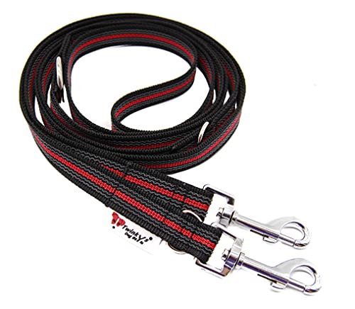 Twinkys Dog Style Verstellbare Hundeleine gummiert Schwarz Rot 3 Meter 20 mm breit Made in Germany von Twinkys