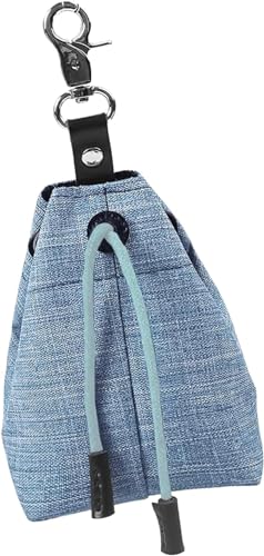 Txeouse Leckerli Beutel für Hunde,Futterbeutel für Hunde,Canvas Leckerli-Tasche für Haustiere mit Clip Sch nalle und Spannseil für Hundetraining (Blau) von Txeouse