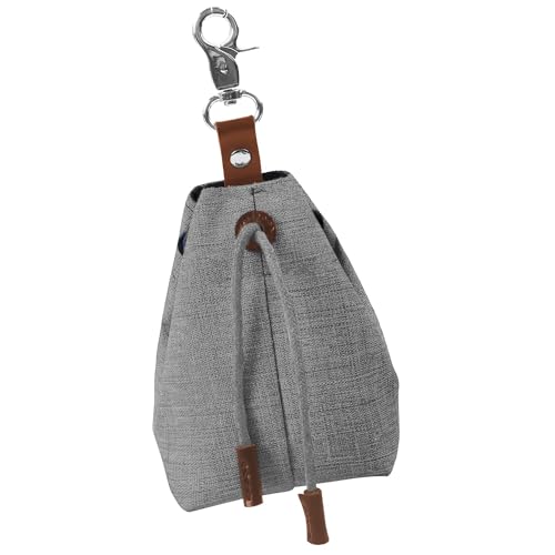 Txeouse Leckerli Beutel für Hunde,Futterbeutel für Hunde,Canvas Leckerli-Tasche für Haustiere mit Clip Sch nalle und Spannseil für Hundetraining (Grau) von Txeouse