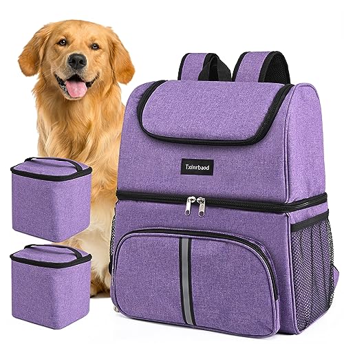 Txinrbaod Hundetasche Weekend Pet Travel Supplies Set für Hund und Katze mit 2 Futterkörben Lila von Txinrbaod