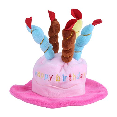 Haustier Hut, Kleiner Hund Hut Bartagamen Hut kleine Katze, Haustier Geburtstag Hut, Kerzen Design Haustier Kostüm Geburtstag Hüte für Hunde kleine Tiere(ROSA) von Tyenaza