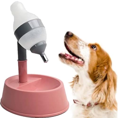 Haustier Automatischer Wasserspender, Stehender Katzen-Wasserspender Vielseitiger Höhenverstellbarer Wasserspender, Haustier Trinkflasche Tierzubehör Für Katzen, Hunde, Haustiere(Rosa) von Tyenaza