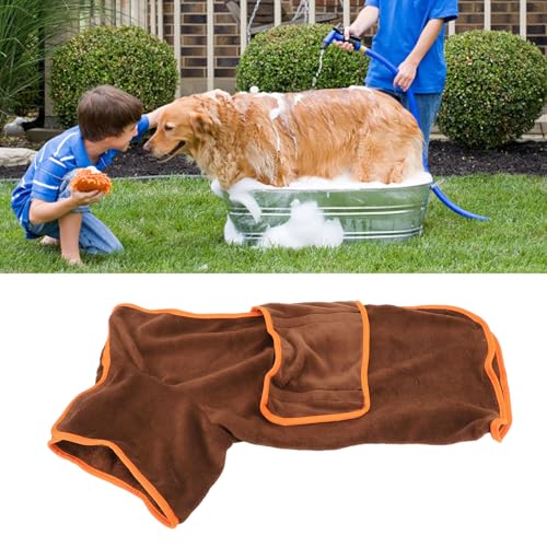 Tyenaza Hunde-Trockenmantel, Mikrofaser-Material, schnell trocknend, super saugfähig, Hunde-Bademantel, schnell trocknend, saugfähig, mit verstellbarem Kragen und Taille (XL) von Tyenaza