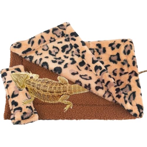 Tyinerc Reptilienschlafsack,Hamsterschlafbett - Tragbarer Leopardenschlafsack - Reptilienschlafsack für Bartagamen, Eidechsen, Leoparden, weiches, warmes Reptiliensackbett von Tyinerc