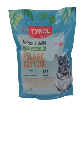 Tyrol | Chinchilla Sand und Hamster Sandbad| Einstreu für Hamster und kleine Nagetiere| Mineralerde für seidiges Fell| Hält das Fell der Chinchilla sauber| Hygiene & Wohlbefinden für Nagetiere| 3 Kg von Tyrol