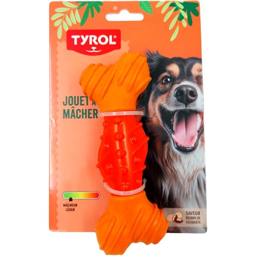 Tyrol - Hundespielzeug aus Bambus – Spielzeug für Hunde – massiert Zähne und Zahnfleisch – mit Bambusfaser und Gummi – weicher Widerstand für leichte Kauer – Geschmacksrichtung: Butter mit Tyrol - Hundespielzeug aus Bambus – Spielzeug für Hunde – massiert Zähne und Zahnfleisch – mit Bambusfaser und Gummi – weicher Widerstand für leichte Kauer – Geschmacksrichtung: Butter mit von Tyrol