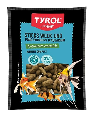 Tyrol | Wochenend-Sticks Fisch Aquarium | Futter für Aquarienfische | Alleinfuttermittel | reich an essentiellen Nährstoffen, Vitaminen und Spurenelementen | 20 g | 17 Sticks von Tyrol