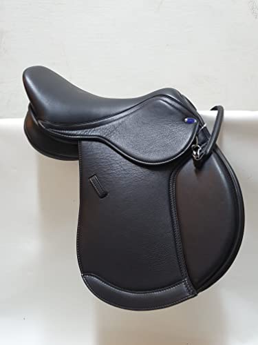 Ledersattel Jumper VS Sattel Leder Schwerpunkt Springen Schwarz Braun incl. Kopfeisen Tysons Ponysattel Welsh Kindersattel Tysons (14 Zoll, Schwarz) von Tysons Breeches