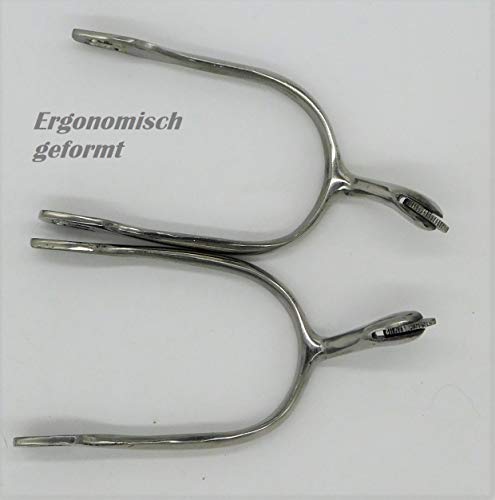 Tysons Breeches Schwanenhals Sporen Silber Farben Rädchen o Dorn ergonomisch geformt Schwanenhalssporen 4,5 cm lang (Rädchensporen, 1 Paar) von Tysons Breeches