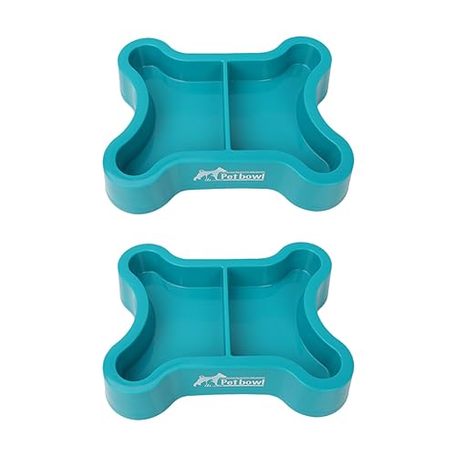 2PCS Haustiernapf Doppelnapf Katzennapf Hundenapf Katzenbesteck Katzennapf Hundenapf -Upset Wassernapf Futternapf Katzenfutternapf Hundefutternapf Runde Schüssel Mit Deckel (Blue, One Size) von Tyuffghet