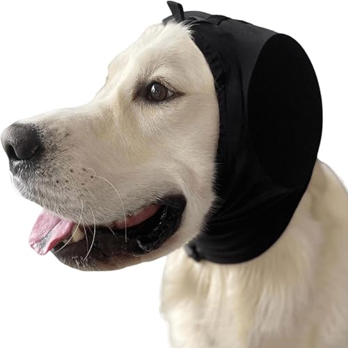 Beruhigende Ohrenschützer für Hunde Mütze Winter Gehörschutz Hund Casque Katzen Ohrenschützer Warm Haustier Schal Hund Beruhigender Hoodie Leise Ohren für Hunde (Schwarz, XL) von Tyuffghet