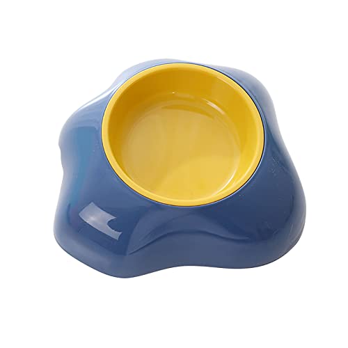 Bowle Schüssel Mit Deckel Eigelb-förmiger Futter- Wassernapf, erhöhter Fressnapf, Umkippen, erhöhter Hunde- Katzen-Futternapf (Blue, One Size) von Tyuffghet