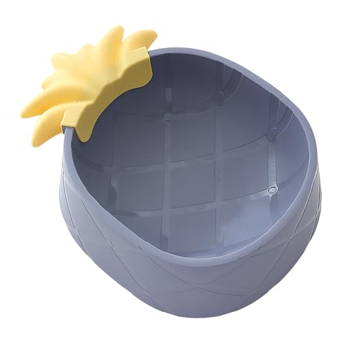 Haustier-Plastiknapf, Cartoon-Ananas-Erdbeer-Haustiernapf, einfacher Stil, Verschütten, Futternapf für Katzen Hunde, 800 ml, großes Fassungsvermögen Plastik Schüssel (Purple, One Size) von Tyuffghet