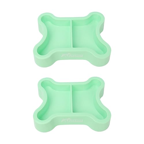 Holzschüssel Salat Doppelnapf Katzennapf Hundenapf Katzenbesteck Katzennapf Hundenapf -Upset Wassernapf Futternapf Katzenfutternapf Hundefutternapf (Green, One Size) von Tyuffghet