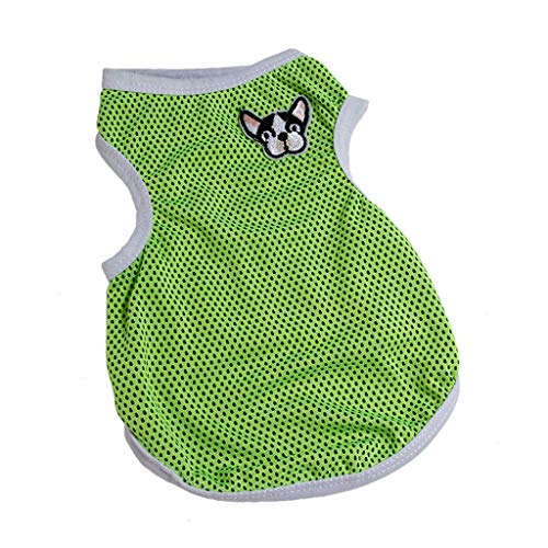 Hunde Shirt Niedliche Sommer Sportkleidung Kühle Hohle Welpenweste Weste Atmungsaktive Haustierkleidung Action Hundemantel (Green, XL) von Tyuffghet