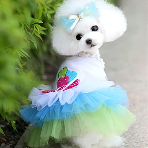 Hundekleid Welpenrock Hundekleidung Prinzessin Kleider Hochzeitsabendkleid Tutu Rock Rote Lippen Bowknot Kleid für Kleine Hundemädchen Sommerliche Süße Haustier Kleider von Tyuffghet