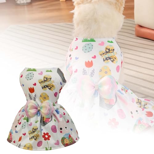 Hundemantel Gefüttert Wasserdicht süßes Sommerkleid, Haustierbedarf, Hunderock, Oster-Haustierkleidung, Haustierkleidung für kleine und mittelgroße Hunde (C, L) von Tyuffghet