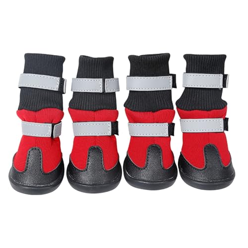 Hundeschuhe Stiefel für große Hunde mit goldenem Haar, Schuhe für große Hunde, tragen Schneestiefel (Red, L) von Tyuffghet