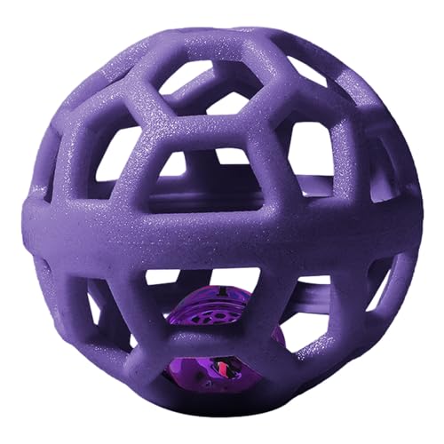 Hundespielzeug Große Hunde zum Reinigen der Zähne, interaktives Training, TPR-Kunststoff-Gummiball für Haustiere, Hohlball für Hunde, interaktives Spielzeug zum Apportieren, Training (Purple, A) von Tyuffghet