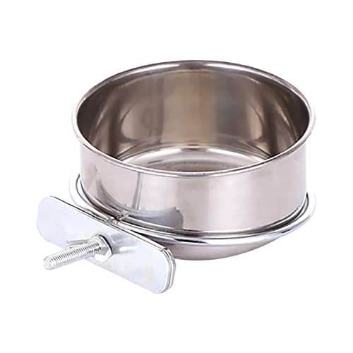 Tyuffghet Ordinary Dog Basin Steel Fixed Dog Bowl Hanging Dog Stainless Cage Pet Supplies Aufbewahrungsschüssel Mit Deckel (A, 10×4.5CM) von Tyuffghet