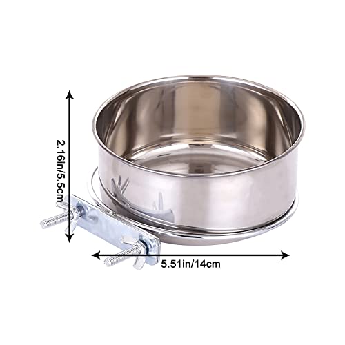 Ordinary Dog Basin Steel Fixed Dog Bowl Hanging Dog Stainless Cage Pet Supplies Aufbewahrungsschüssel Mit Deckel (C, 14×5.5CM) von Tyuffghet