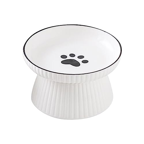 Orientalische Schüssel Katzennapf, großer Katzennapf mit hohem Fuß (White, One Size) von Tyuffghet