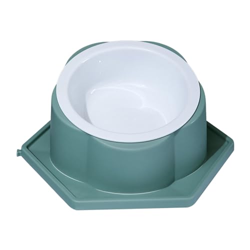 Tyuffghet Schüssel Glas hoch, für Katzen Hunde, Reisnapf, Verschütten, Haustier-Wasserfütterung, Doppelzweck-Futternapf (Green, One Size) von Tyuffghet