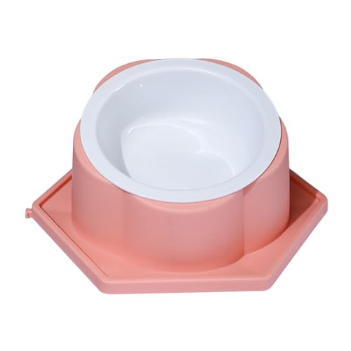 Tyuffghet Schüssel Glas hoch, für Katzen Hunde, Reisnapf, Verschütten, Haustier-Wasserfütterung, Doppelzweck-Futternapf (Pink, One Size) von Tyuffghet