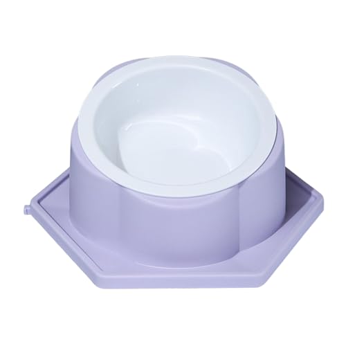 Schüssel Glas hoch, für Katzen Hunde, Reisnapf, Verschütten, Haustier-Wasserfütterung, Doppelzweck-Futternapf (Purple, One Size) von Tyuffghet