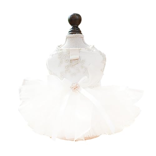 Tyuffghet Hochzeitsabendkleid Tutu Rock,Hunde Prinzessin Haustier Tutu Elastizität Blumen Schleife ärmellos Party Hochzeit Kleid Halloween von Tyuffghet