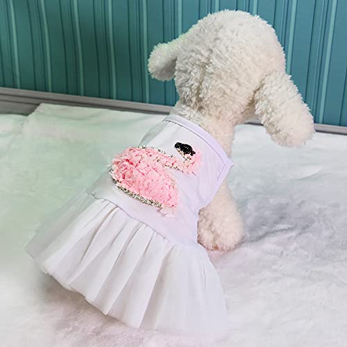 Tyuffghet Kleiner Hund Katze Rock Patchwork-Haustier-Schwan-Mode-Haustier-Prinzessin-Kleid-Kostüm-Nette Muster-Haustierkleidung (F #3, XXL) von Tyuffghet