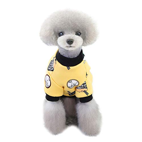 Tyuffghet Shirt Für Kleine Hunde Zweibeinig Pet Kleidung verdickte zweibeinige Pullover Teddy Haustier Hund warme Kleidung (Yellow #2, M) von Tyuffghet