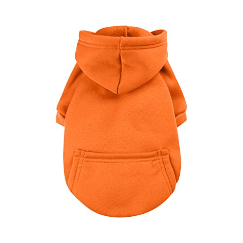 Tyuffghet Tank Top Welpe T-Shirt für Kleine Winter Pullover Denim Tasche Zweibeinige Kleidung Sport Stil Haustier Kleidung Hund Katze Kleidung Heimtierbedarf (Orange-a, L) von Tyuffghet