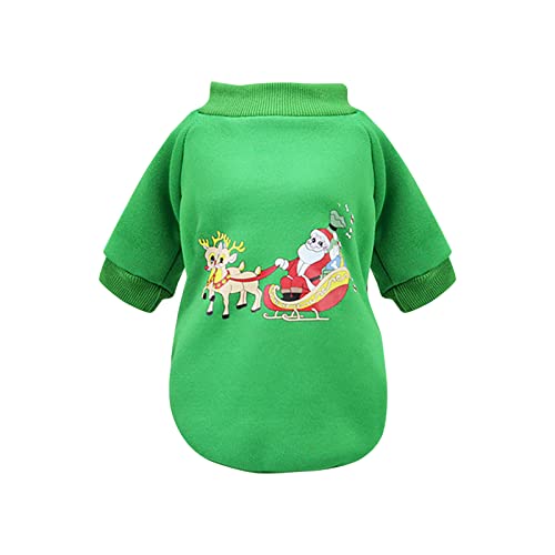 Tyuffghet Weihnachten Hundekleidung Hunde T-Shirts Weihnachtstags-kleine mittlere Katzen Hunde Haustier-Weihnachtssweatshirts (Green, M) von Tyuffghet