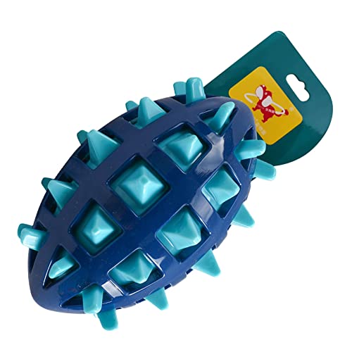 Tyuffghet Zahnpflege Hund Hundestachelspielzeugball mit Quietscher zum schwimmenden interaktiven Spielen 3 Farben (Blue, One Size) von Tyuffghet