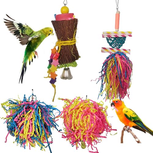 Vogelzerkleinerungsspielzeug Vogelpapageien Kauspielzeug Papageienkäfig Futtersuche Schredder Spielzeug Vogelkäfig Zubehör für kleine Sittiche, Nymphensittiche, Liebesvögel, Finken von Tyuffghet