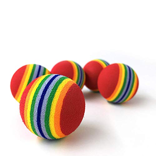 Eva Rainbow gestreifter Ball für Haustiere, Kauspielzeug für Welpen, Hunde, Katzen, 6,8 cm von U-K