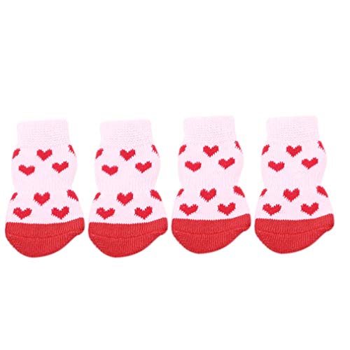 Haustiersocken für Haustiere, rutschfeste Socken, Baumwolle, niedliche Socken für Hund und Katze, Winter, warme Pfotenschutz, Fußabdeckung, Haustierschuhe, Rosa, L kostengünstig und langlebig von U-K